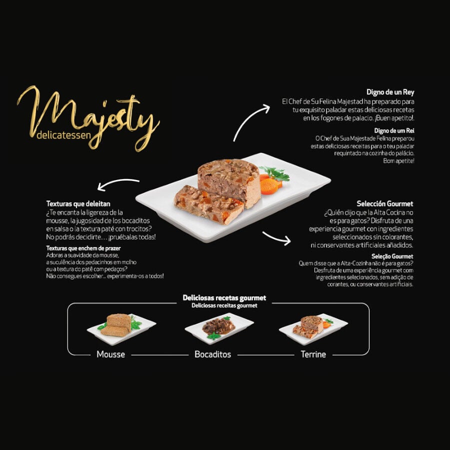 85 g Majesty Adult Terrine Pollo y Verduras lata para gatos, , large indicador imagen numero 3
